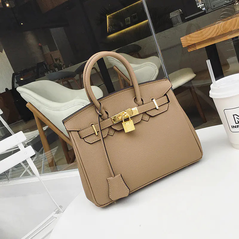 Mini Genuine Leather Platinum Tote Bag for Women