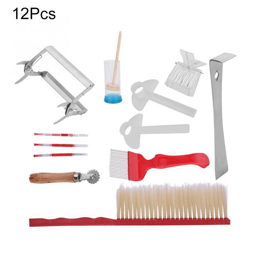 12Pcs Beekeeping Tool Kit, Worm Needle Nest Frame Clip Queen Bee Marked Bottle for Professional Beekeepers-0
