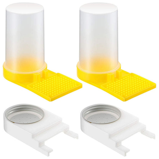2 Pcs Beehive Water Dispenser and 2 Pcs Front Entrance Honey Beehive Feeder Beekeeping Tool-0