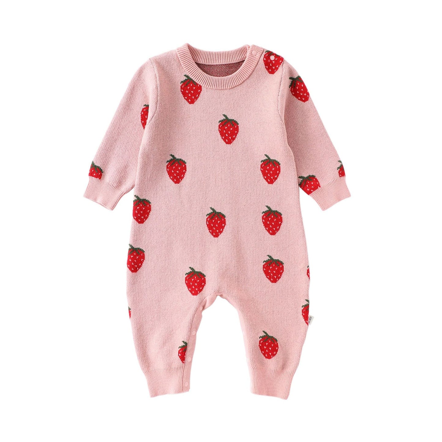 Autumn Arrival Baby Girls Long Sleeves Fruits and Hearts Pattern Thick Rompers-2