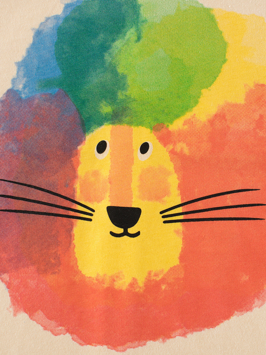 Boys Cartoon Colorful Lion Pattern T-Shirt In European And American Style-4