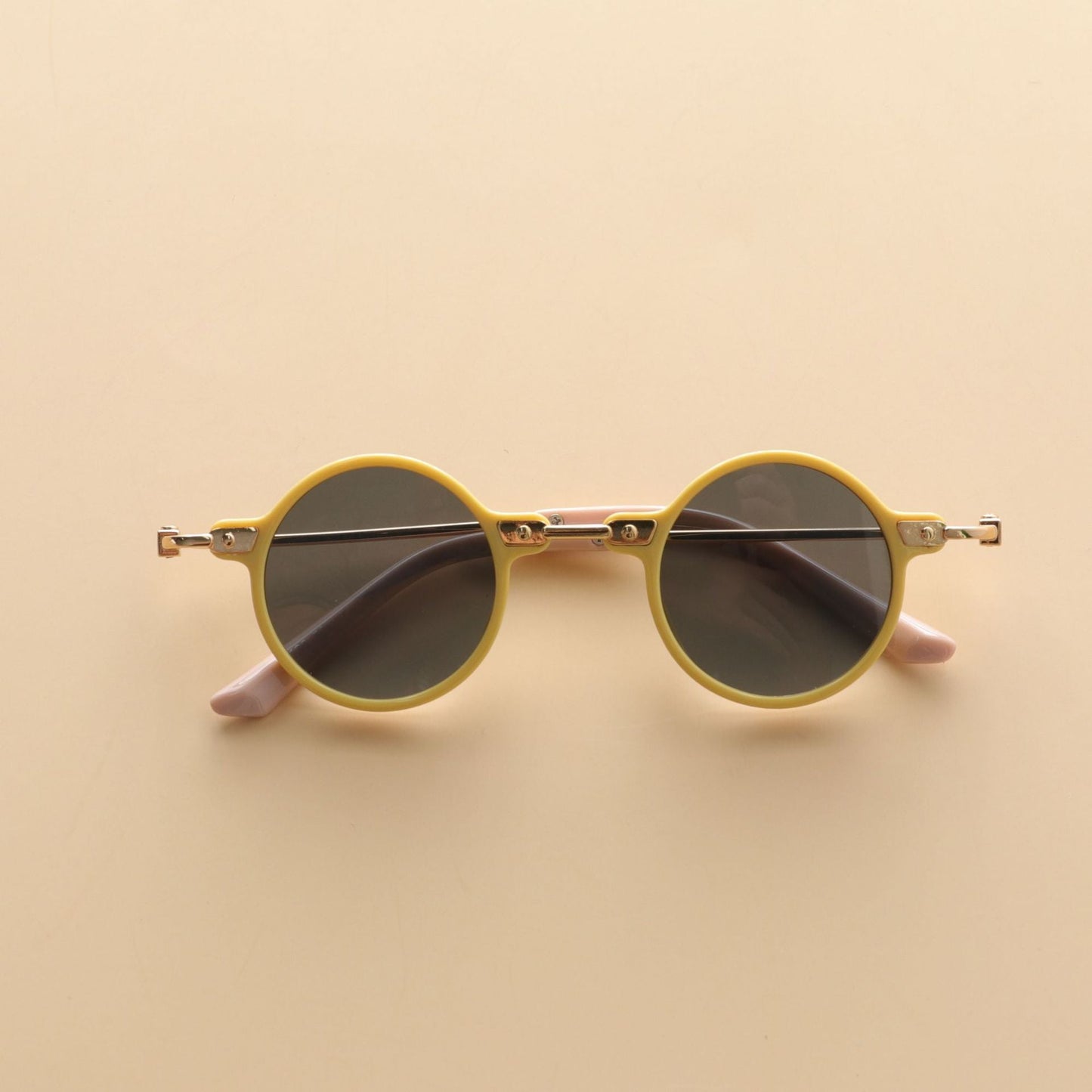 Kids Small Frame Design Vintage Style Metal Sunglasses-8