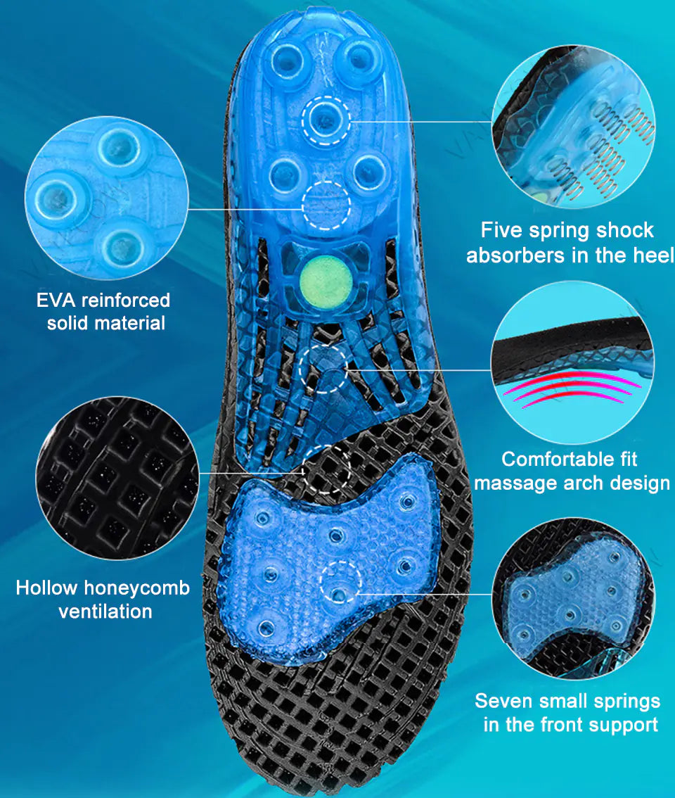 High Elasticity Sports Insole with Anti-Slip Springs