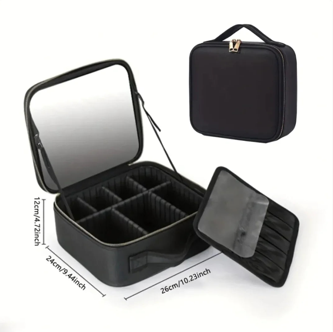 Deluxe PU Leather Cosmetic Travel Case