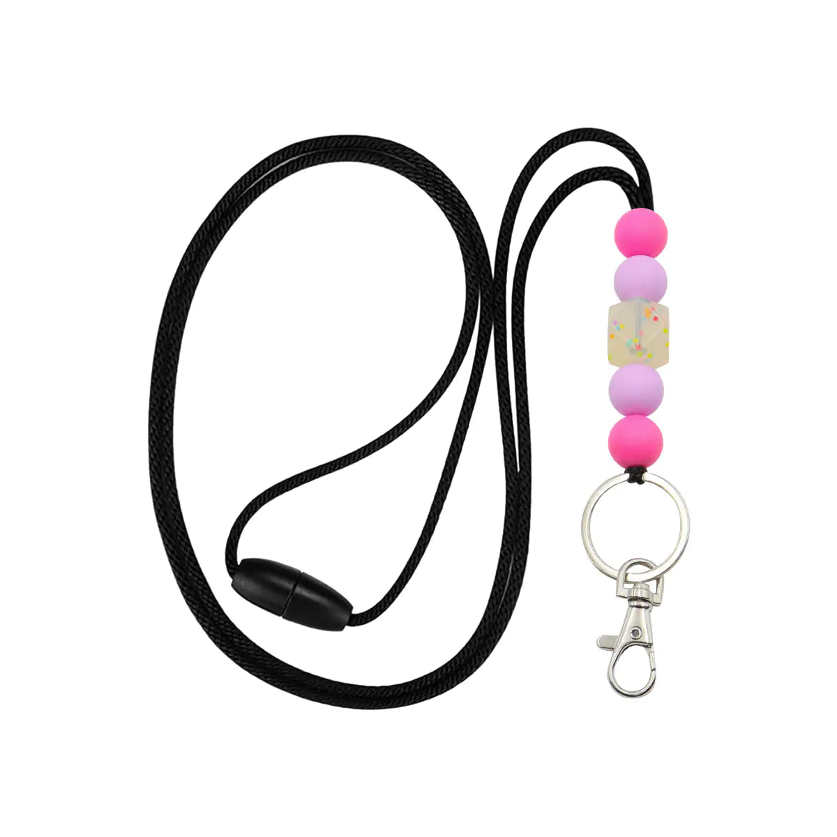 Amazon Badge Holder Keychain with Silicone Beads Lanyard