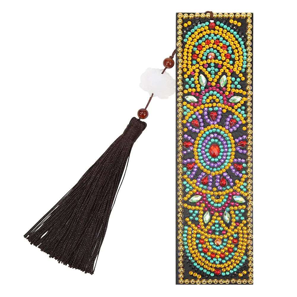 DIY Diamond Painting Leather Bookmark with Tassel