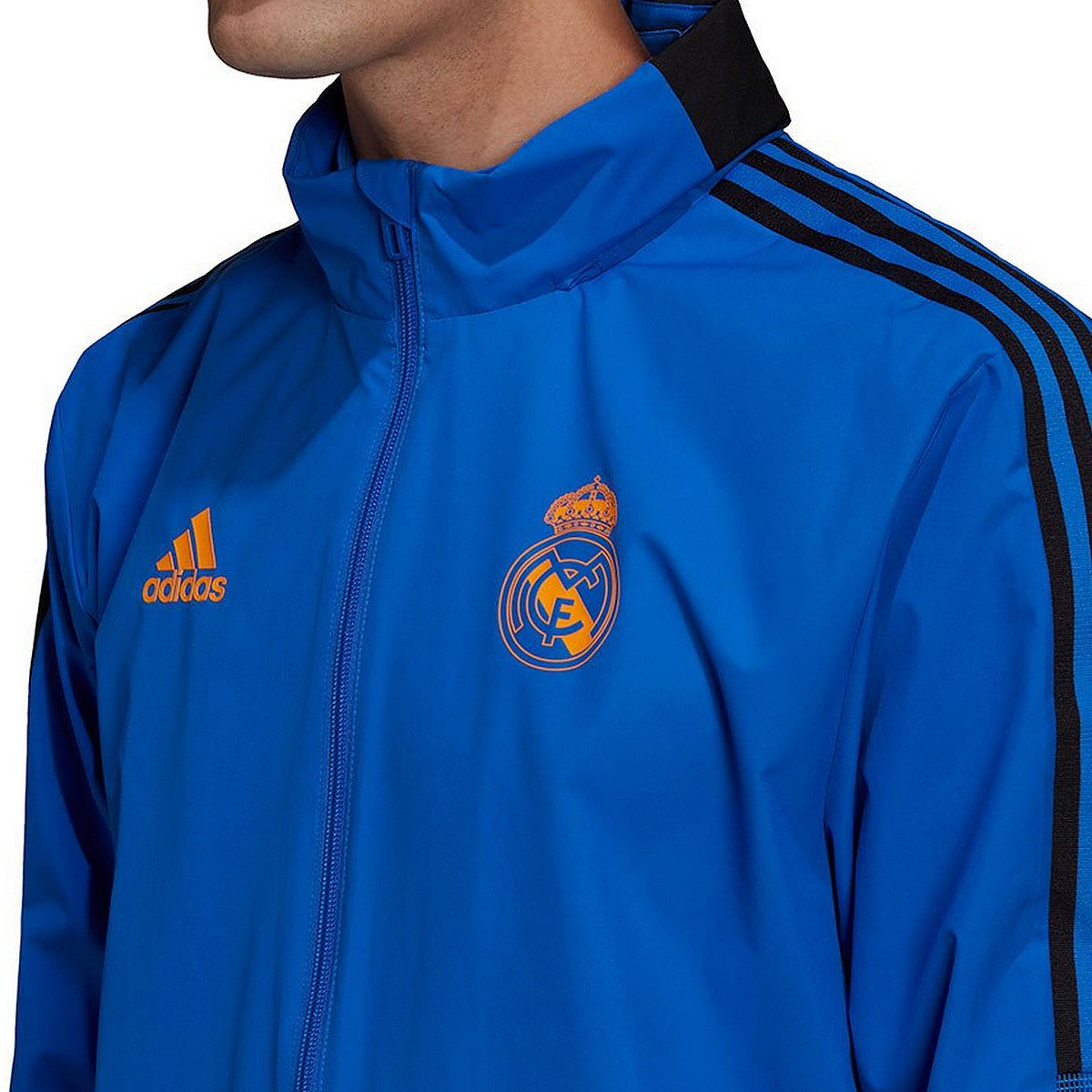 Real Madrid soccer blue training rain jacket 2022 - Adidas-2