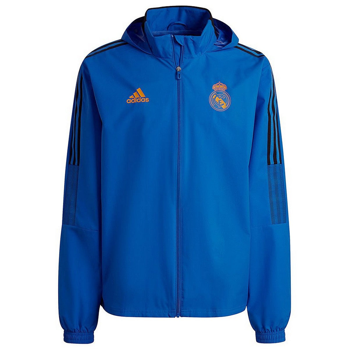 Real Madrid soccer blue training rain jacket 2022 - Adidas-0