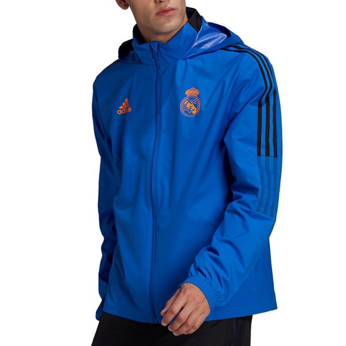 Real Madrid soccer blue training rain jacket 2022 - Adidas-3