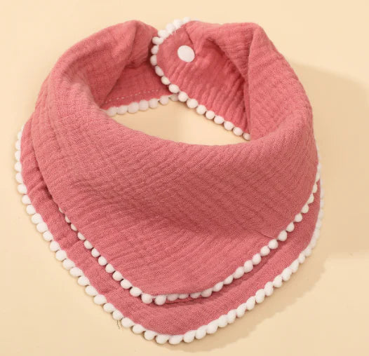 Cotton Gauze Baby Bibs with Lace for Newborns