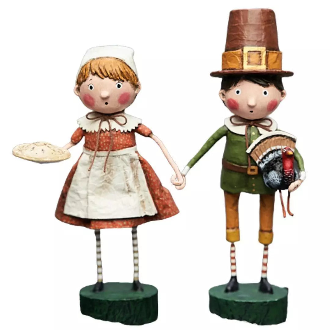 Fall Festivities Set of 2 Thanksgiving Lori Mitchell Figurines-0