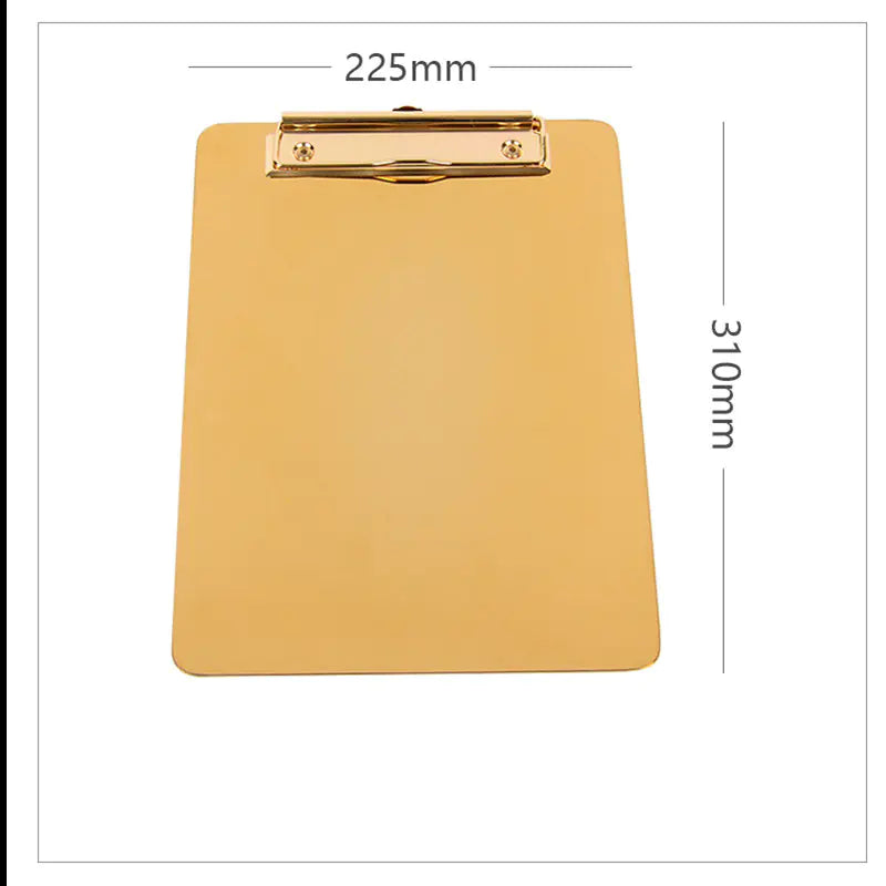 Gold Stainless Steel Menu Clipboard for Restaurants