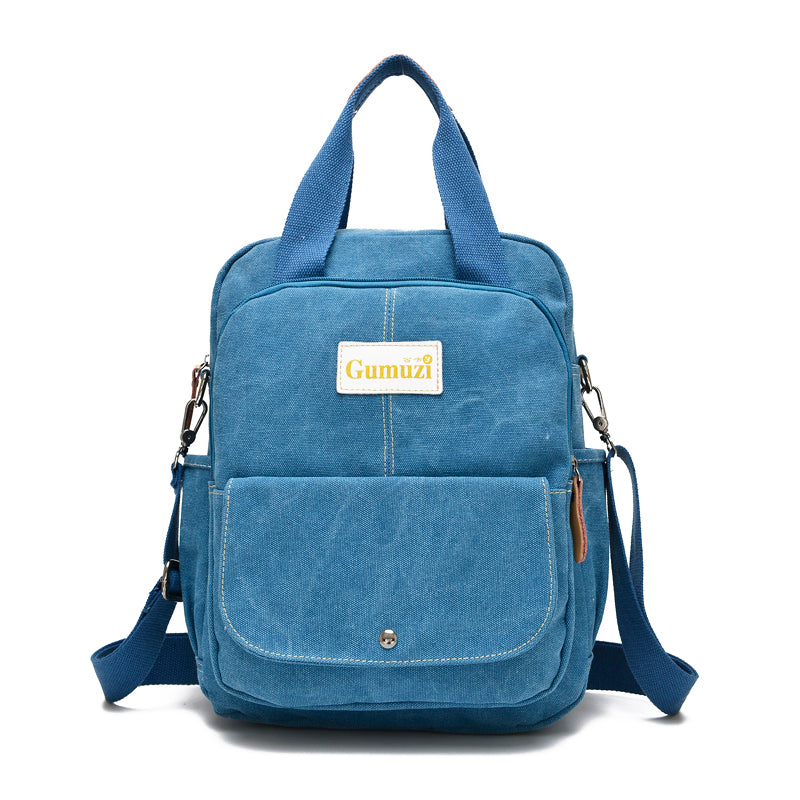 Leisure Canvas Shoulder Bag Wearproof Multi-functional Backpack-7