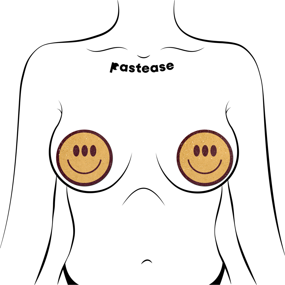 5 Pack: Trippy Smiley Face Pasties Three Eyed Yellow Breast Covers by Pastease-1