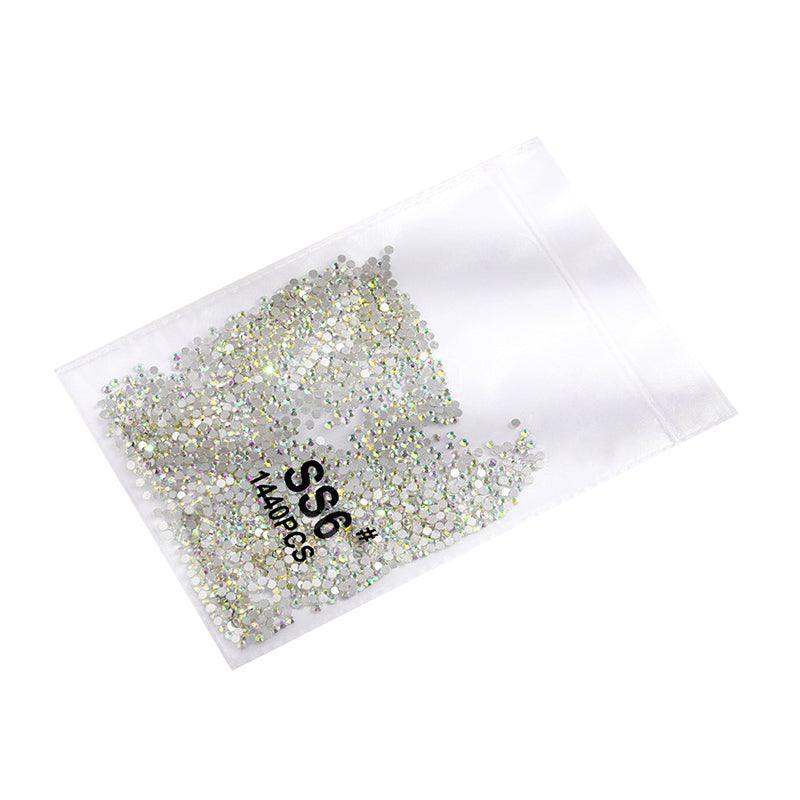 1440Pcs Glitter Rhinestones Crystal Flat Clear Bottom Glass Nail Art Nail Drill-17