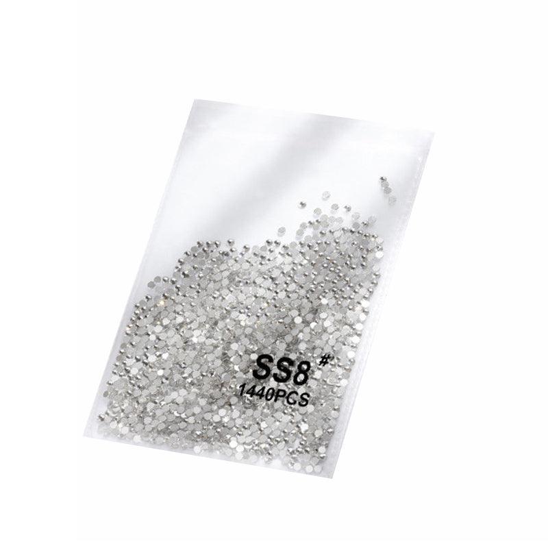 1440Pcs Glitter Rhinestones Crystal Flat Clear Bottom Glass Nail Art Nail Drill-9