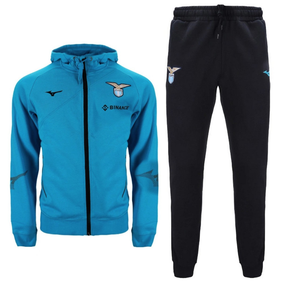 SS Lazio hooded cotton presentation tracksuit 2022/23 light blue - Mizuno-0