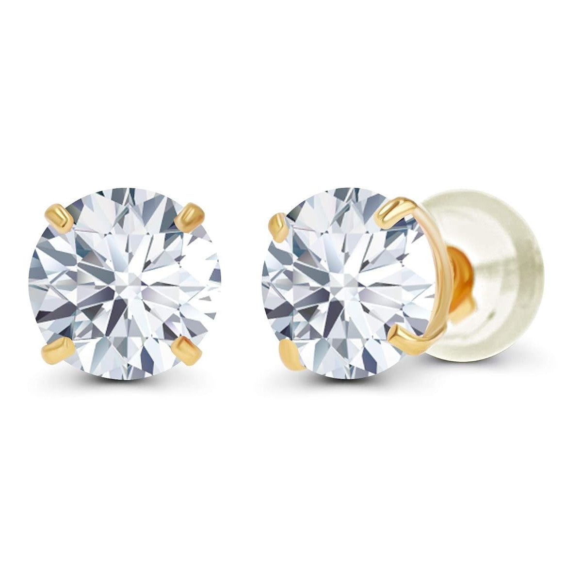 1.00 CTW Genuine Certified Moissanite Stud Earrings in Solid 14K White or Yellow Gold-1