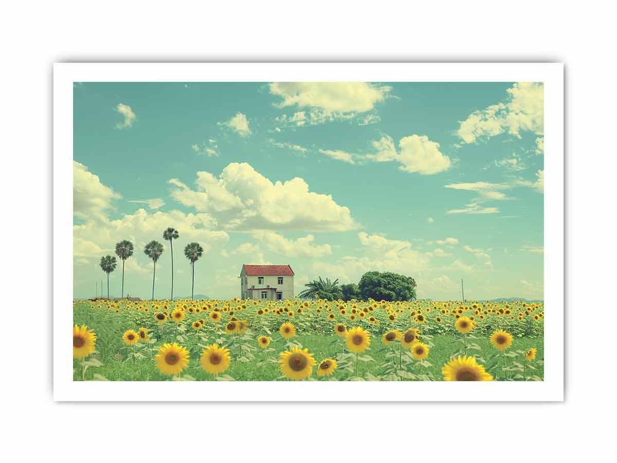 Isolated Home Sunflower painting art-8