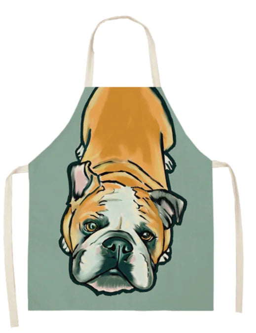 Nordic Polyester Dog Print Apron for Adults