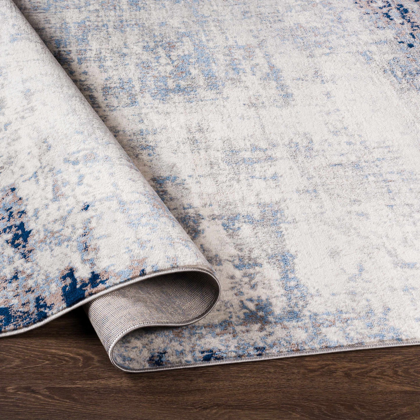 Texanna Abstract Blue/Gray Area Rug-4