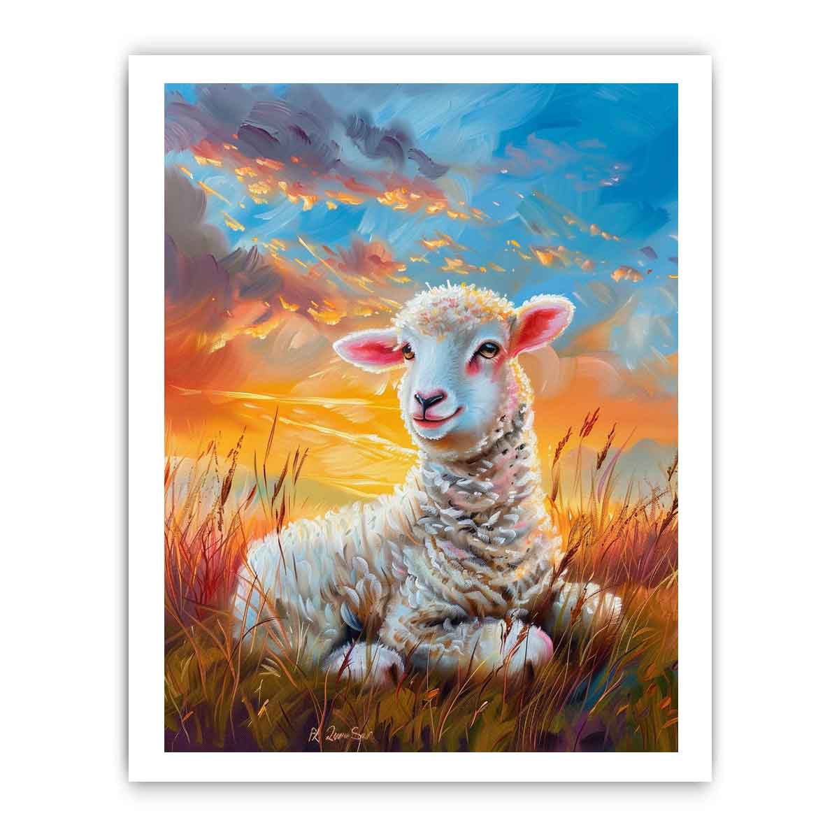 Baby Sheep Canvas Art Print-8