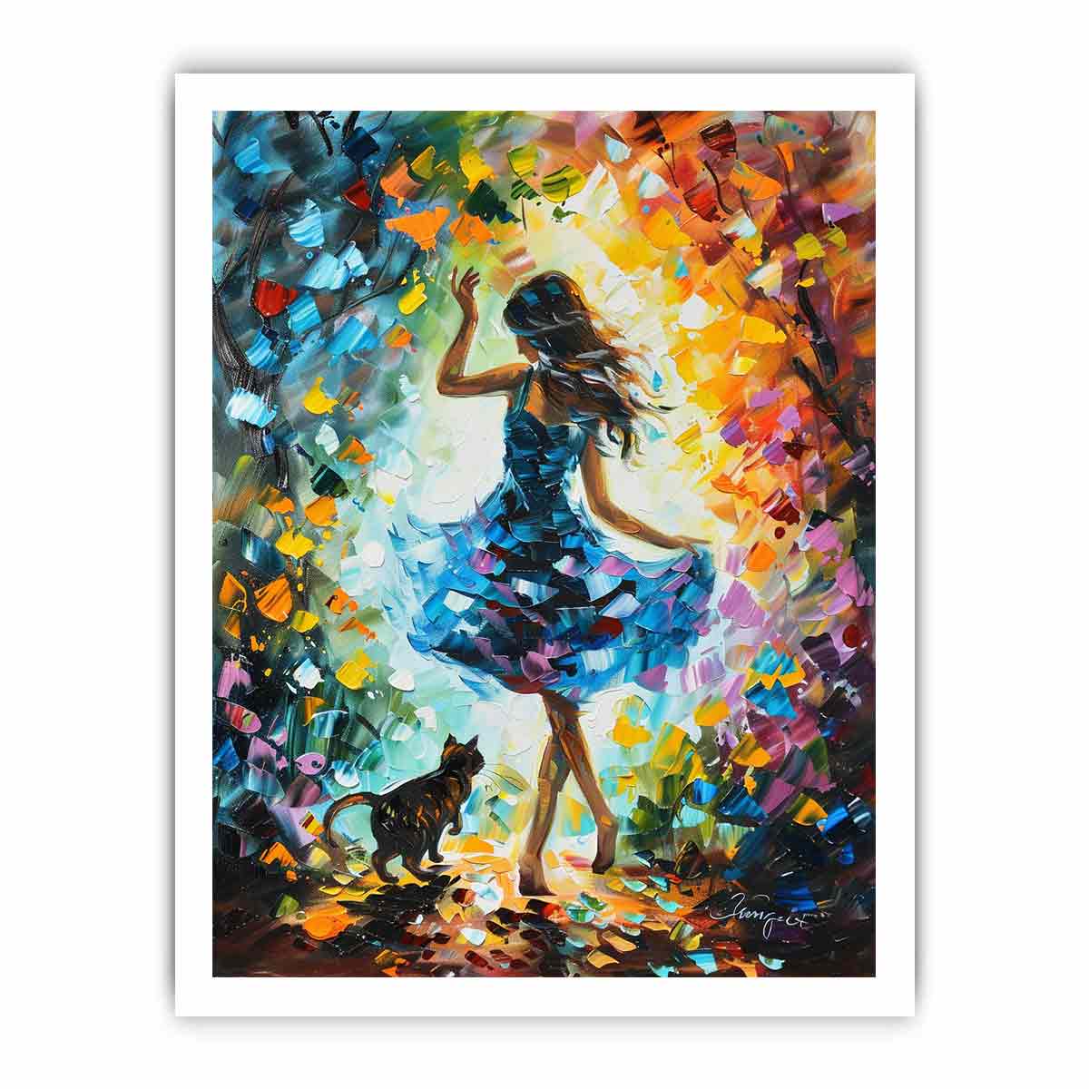 Dance With My Cat Canvas Art Print-8