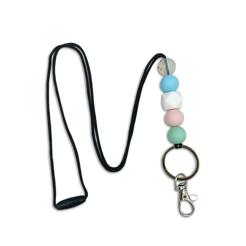 Amazon Badge Holder Keychain with Silicone Beads Lanyard
