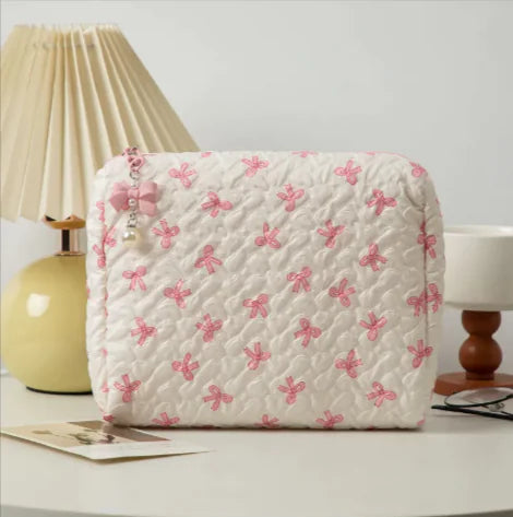 Large Bow Clutch Cosmetic Bag