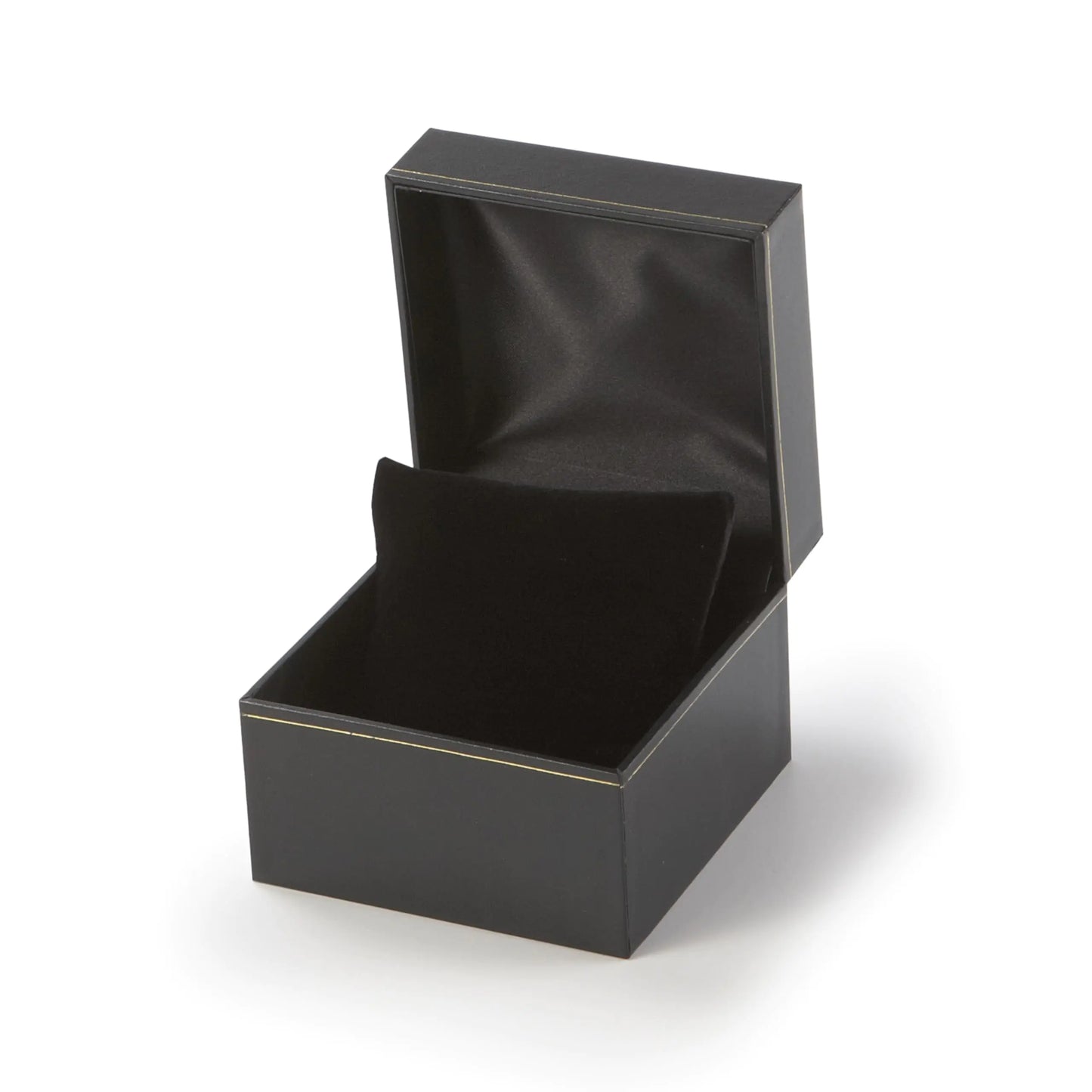 Novel Box Black Jewelry Bangle/Watch Box with Pillow 4.5x4.5x2.87 Inches - Watch/Bangle Storage Box with Gold Trim - Faux Leather Gift Box for Bangle/Watch Gift Box