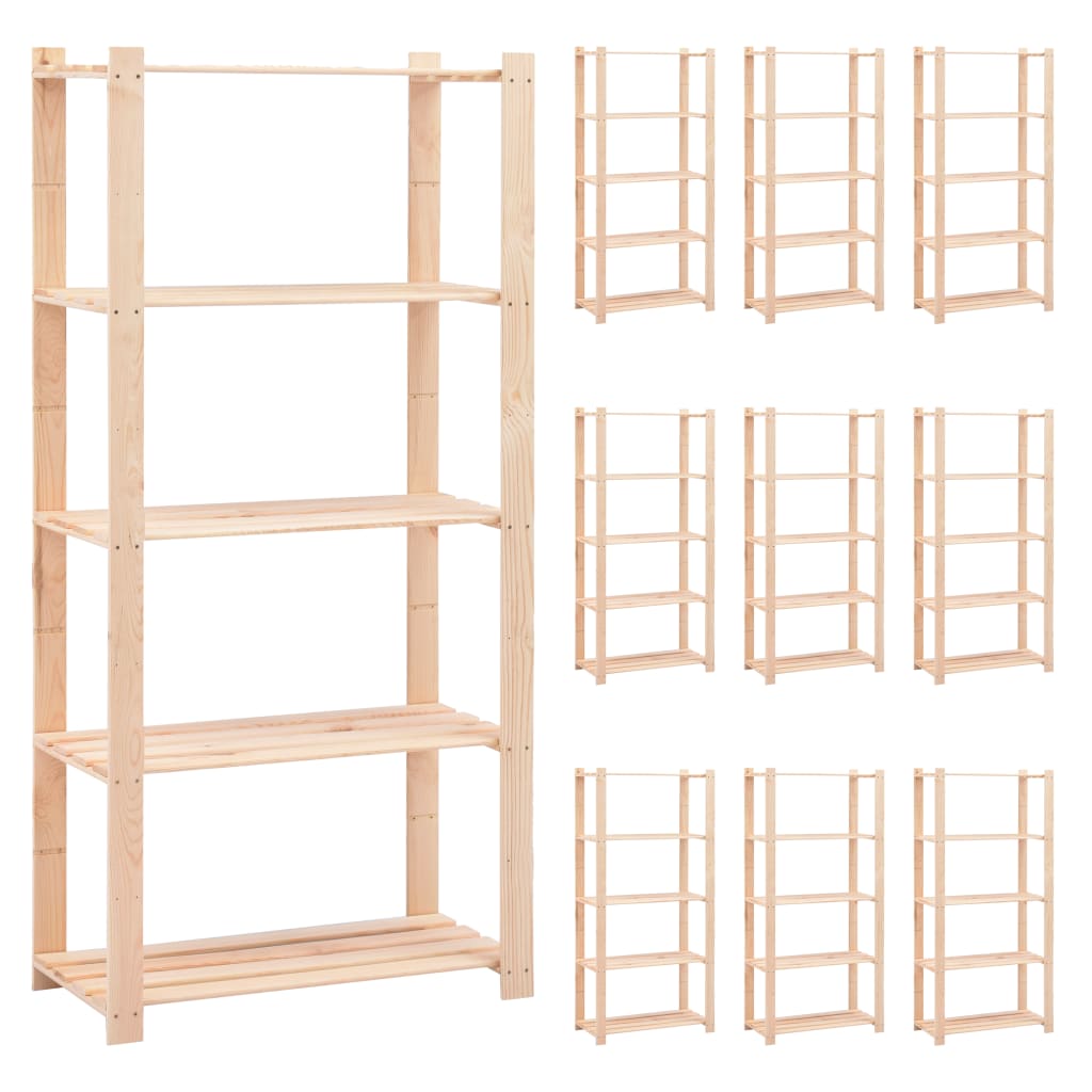 vidaXL Storage Rack Shelving Unit Storage Shelf 5-Tier Solid Pinewood 551.2 lb-1