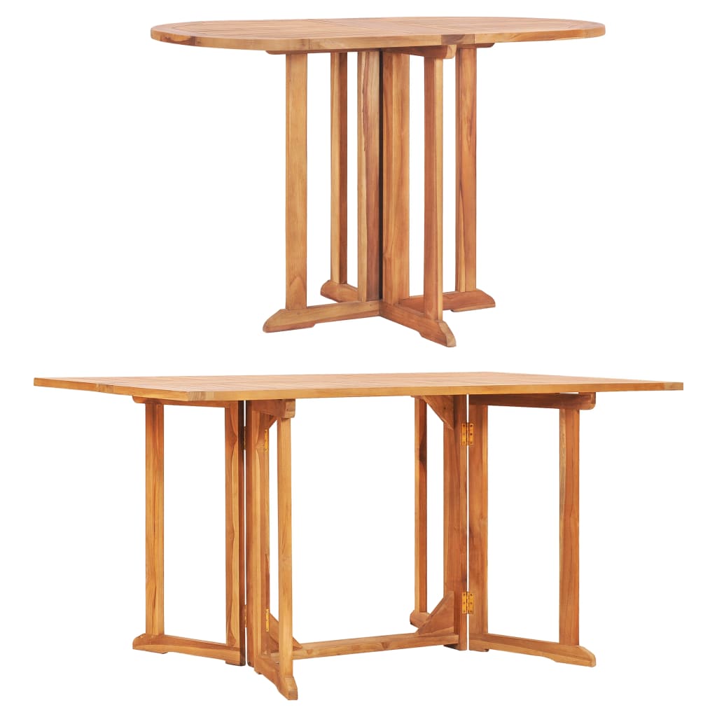 vidaXL Folding Butterfly Patio Table 59.1"x35.4"x29.5" Solid Teak Wood-5