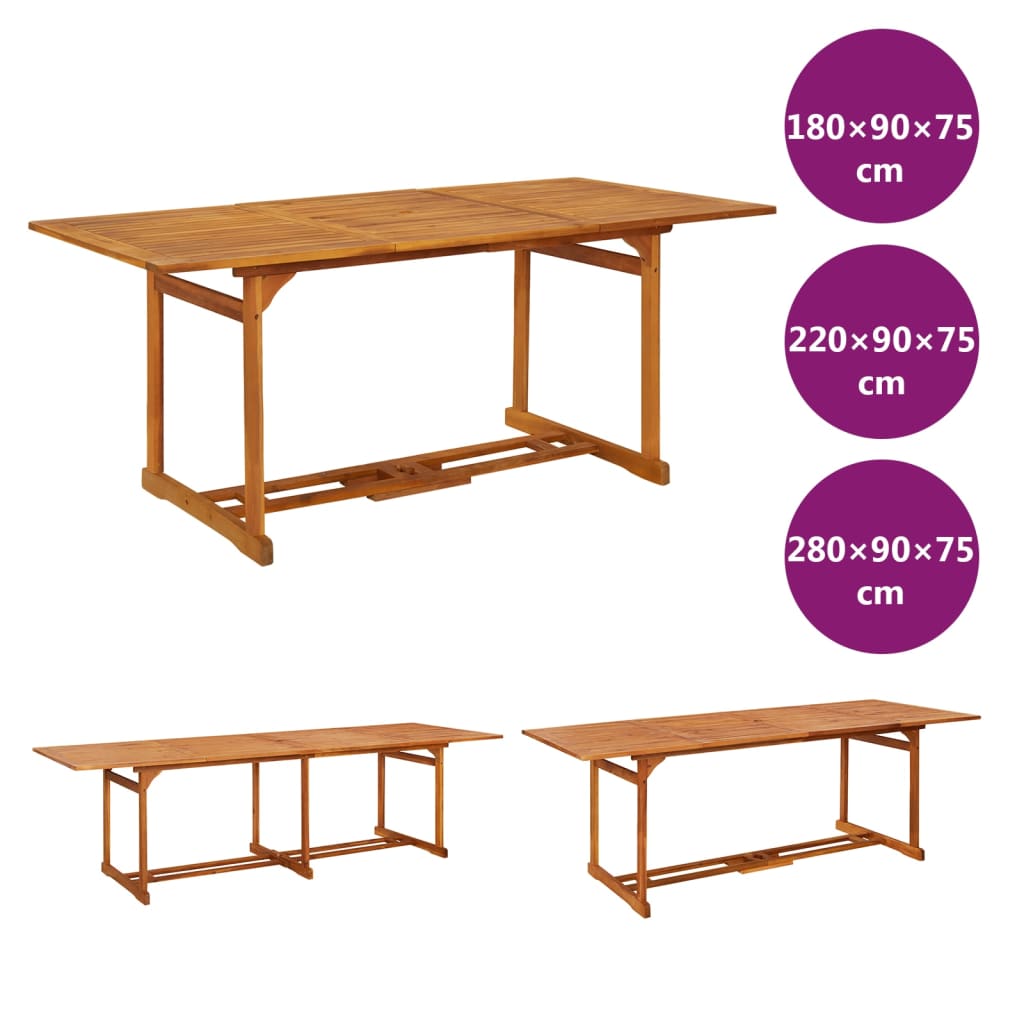 vidaXL Outdoor Dining Table Patio Table Garden Furniture Solid Wood Acacia-5