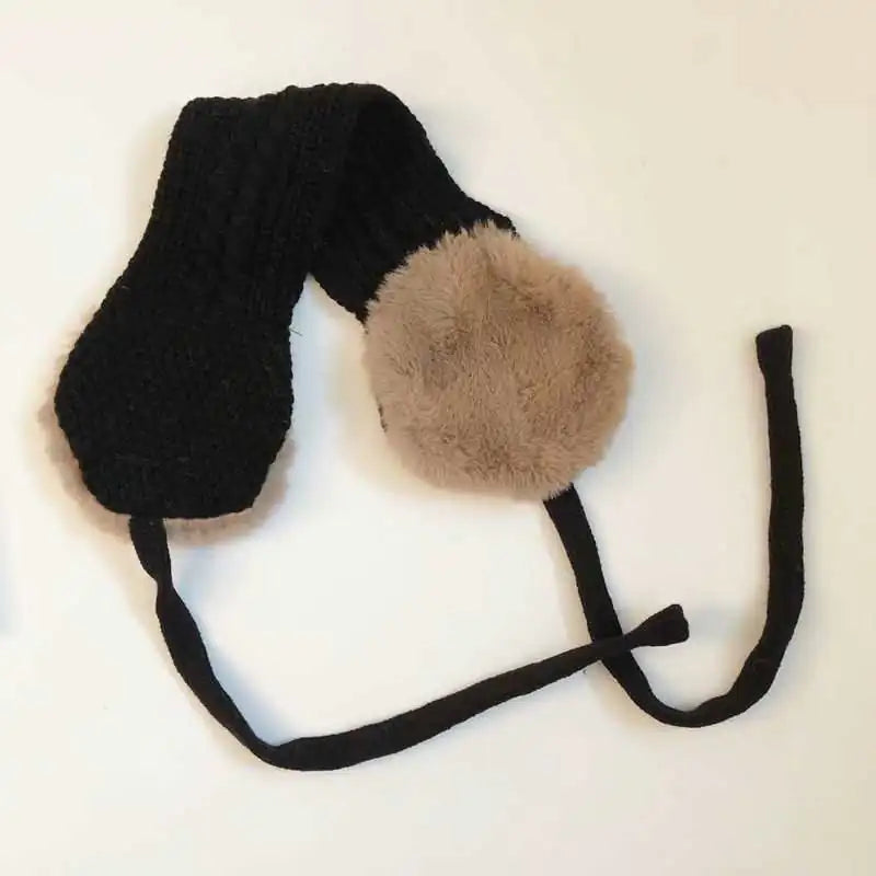 Korean Plush Lace-Up Cute Girl Earmuffs