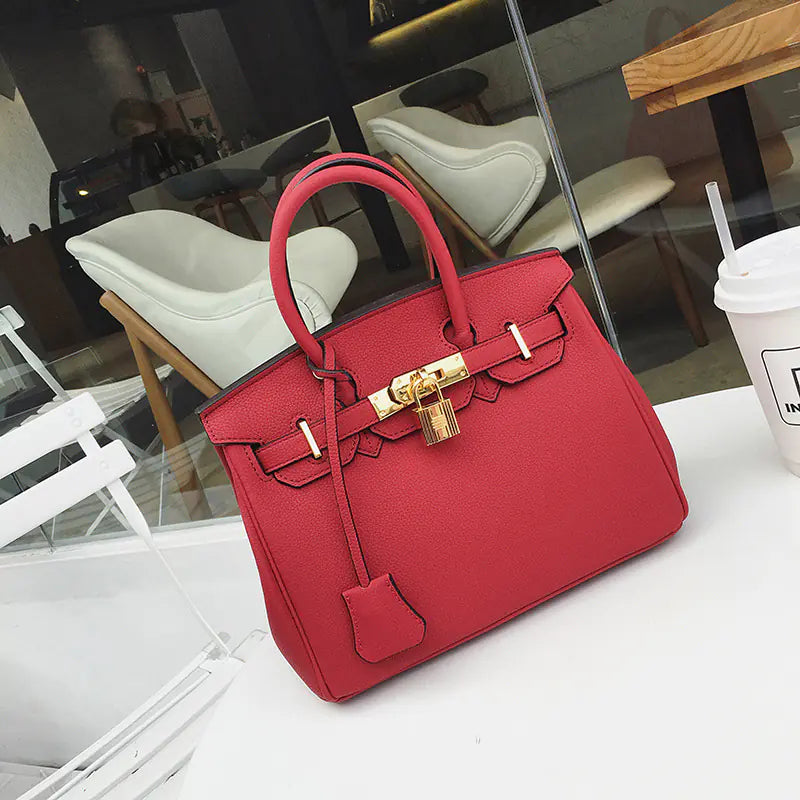 Mini Genuine Leather Platinum Tote Bag for Women