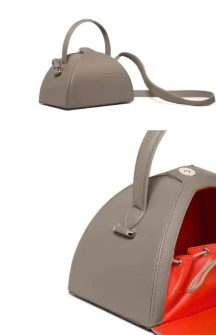 New Korean Style Genuine Leather Bucket Tote Bag