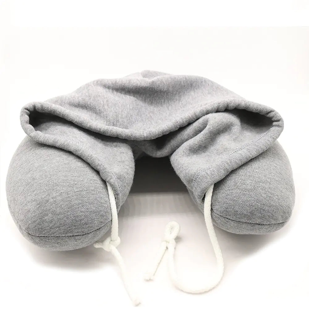 Hooded U-Shaped Neck Pillow for Comfort