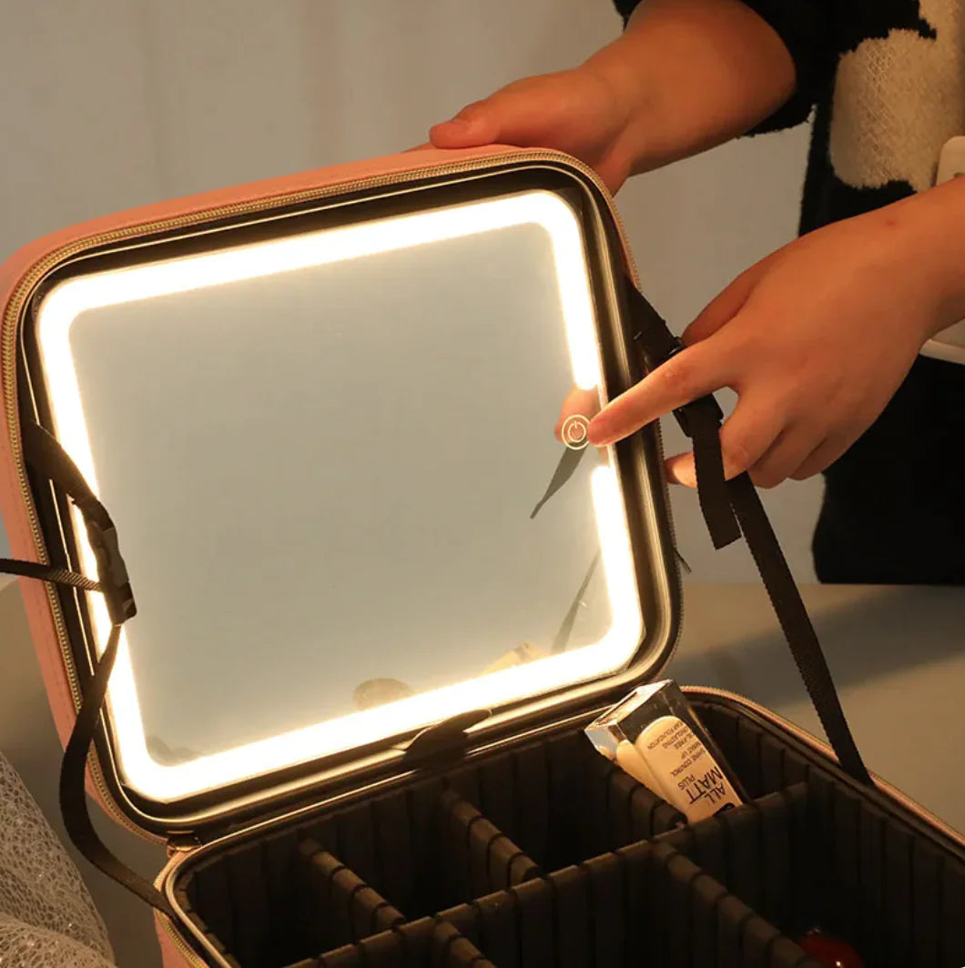 Deluxe PU Leather Cosmetic Travel Case