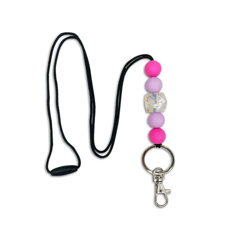 Amazon Badge Holder Keychain with Silicone Beads Lanyard