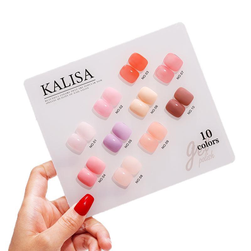 Kalisa 10Pcs Gel Nail Set Gel Nail Polish Kit Glitter Soak Off Uv Varnish 15Ml-19