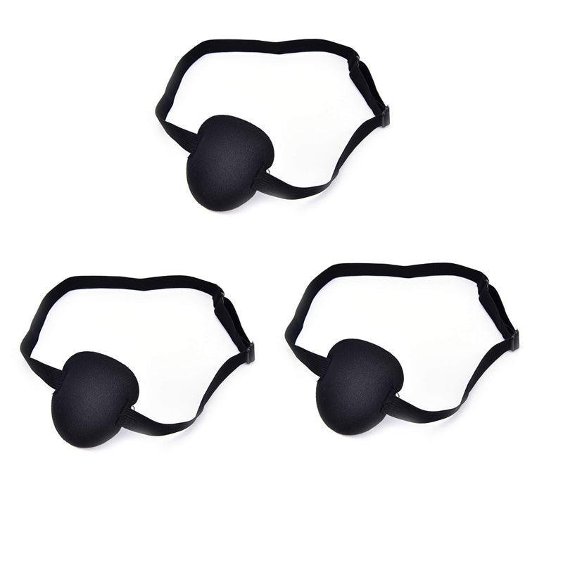 1/2/3/4/5Pcs Adjustable Strap Eye Patch Soft Concave Design Washable Black Cover-7