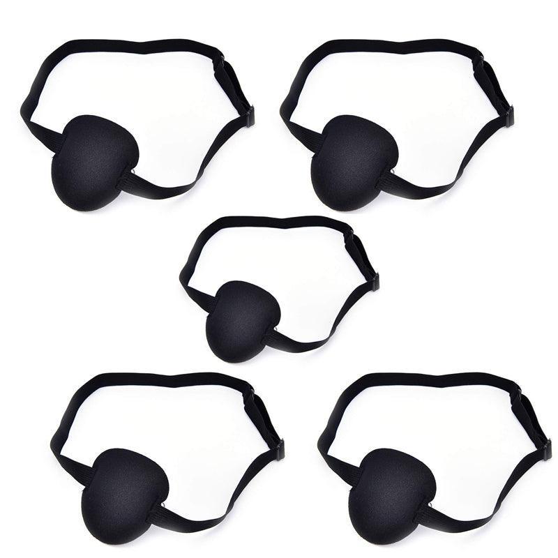 1/2/3/4/5Pcs Adjustable Strap Eye Patch Soft Concave Design Washable Black Cover-9