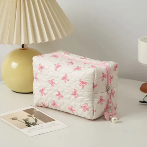 Large Bow Clutch Cosmetic Bag