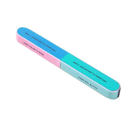 7 Way Professional Natural Nail File Straight Buffer Sanding Manicure Tools-1