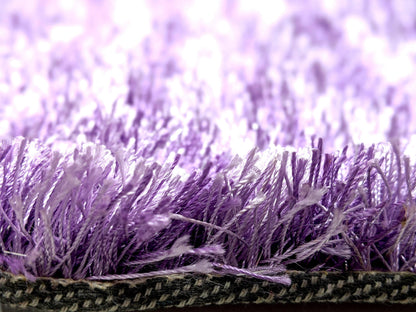 DaDa Bedding Shaggy Soft Door Mat Carpet Rug - 20" x 32" Striped Shiny Purple Lavender-3