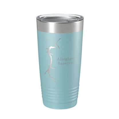 Allegheny Reservoir Tumbler Lake Map Travel Mug Insulated Laser Engraved Coffee Cup Pennsylvania 20 oz-13