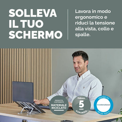 Folding and Adjustable Laptop Stand Fellowes Alumia-8