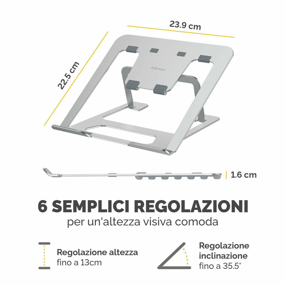 Folding and Adjustable Laptop Stand Fellowes Alumia-5