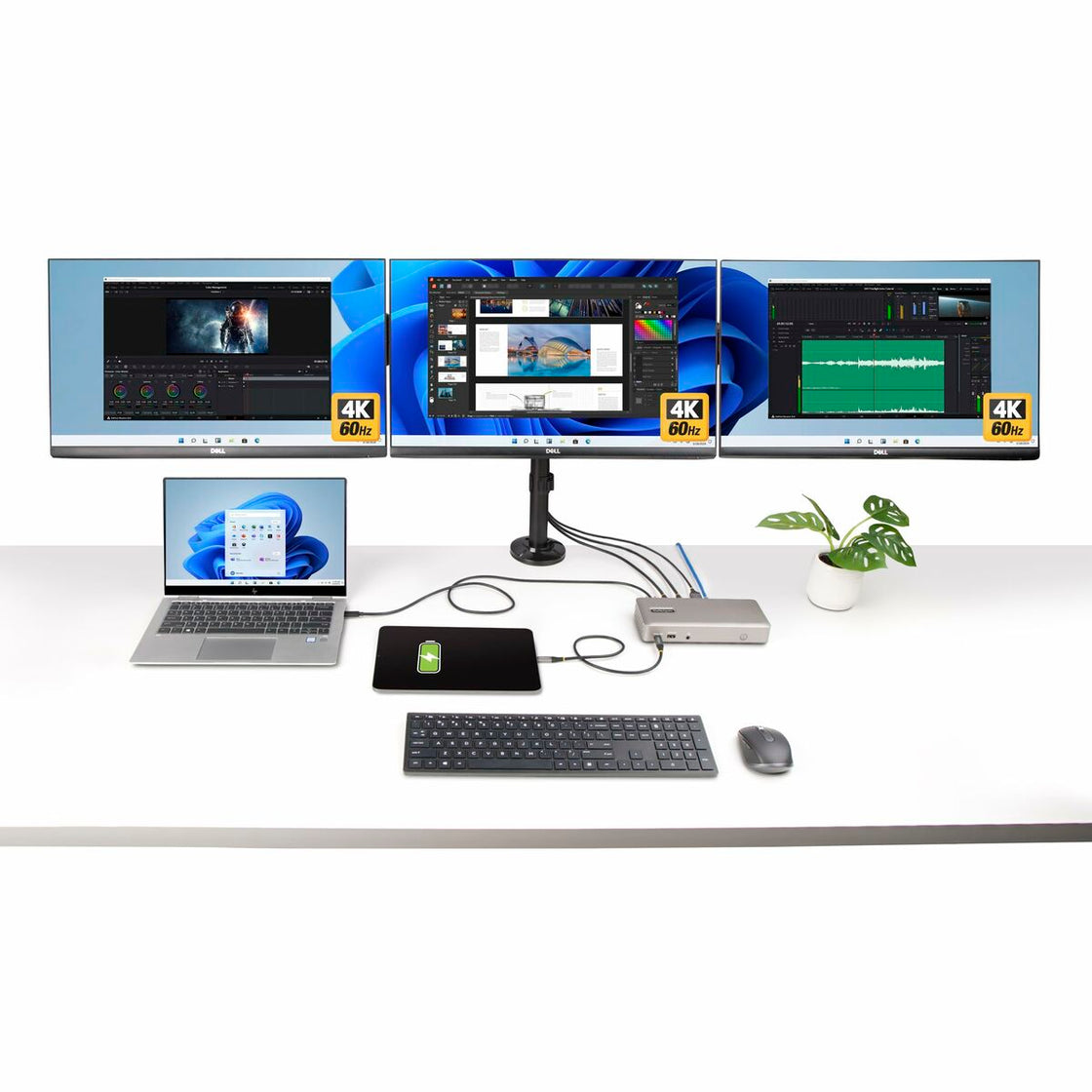 USB Hub Startech 150UE-USB4DOCKTRIPLE Grey-3