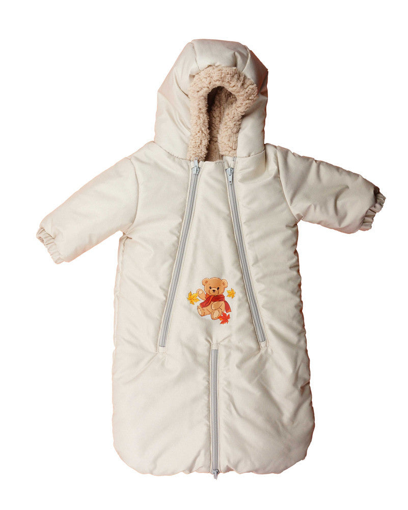 Bébi téli vízlepergetős bundazsák, overál - Maci mintával-0